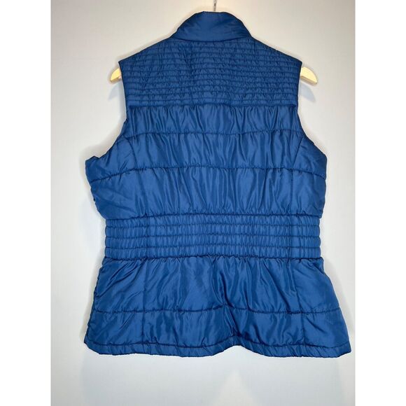 Outer Edge blue puffer vest quilted navy zip jacket full zip coat size XL - Picture 4 of 4